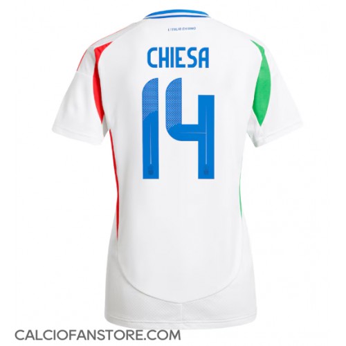 Maglia Calcio Italia Federico Chiesa #14 Seconda Divisa Donna Europei 2024 Manica Corta